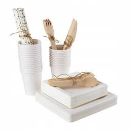 Eko zestaw piknikowy 50 osób Bio naczynia kubki