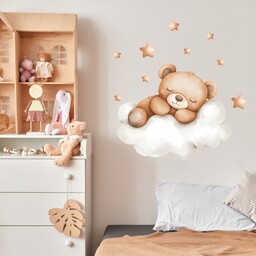 Naklejka śpiący miś teddy Naklejka na ścianę