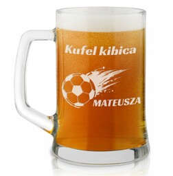 Kufel szklany do piwa z grawerem dla kibica