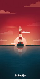 Ręcznik szybkoschnący dwustronny Dr.Bacty 70x140  Lighthouse