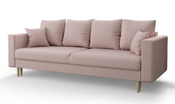 Elior Różowa welurowa sofa rozkładana - Diamante