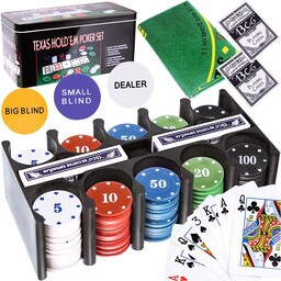 Poker Texas, zestaw w walizce, karty, Artemis, 200