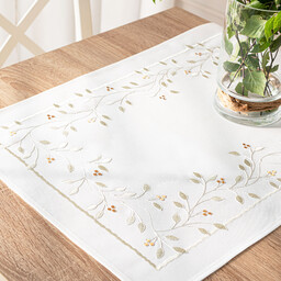 Markizeta ZIELONA MELODIA Bieżnik z haftem, szerokość 50cm