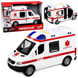 Karetka Pogotowia Ambulans Nosze Napęd Światła Dźwięki Biała