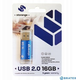 Pendrive STORANGE usb 2.0 16gb niebieski