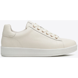 Damskie sneakersy skórzane na platformie kremowe