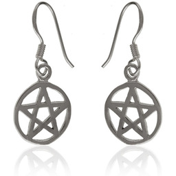 Kolczyki srebrne pentagram symbol magiczny k3309