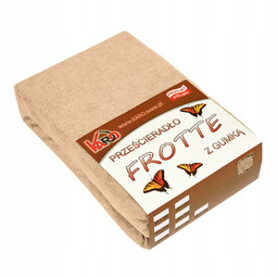 Prześcieradło frotte z gumką 220x240 beżowe Karo