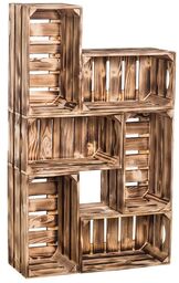 ČistéDřevo Skrzynki drewniane opalane biblioteczka 62 102 20