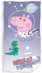 Carbotex, Ręcznik bawełniany 70x140 Świnka George kosmos