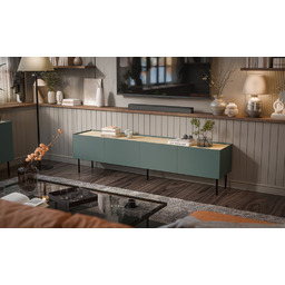 Szafka RTV oliwkowa / dąb mat 200 cm