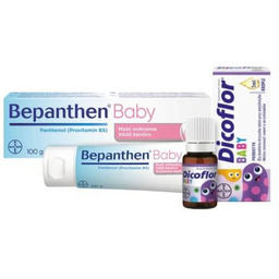 Zestaw BEPANTHEN Baby Maść ochronna, 100g + DICOFLOR