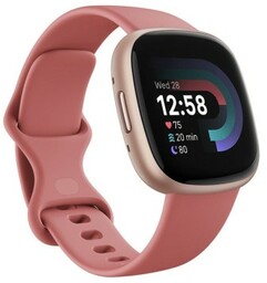 Fitbit versa 4 smart watch, pink body with