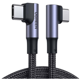 UGREEN Kabel US335 USB-C-USB-C 1m kątowy 100W (czarny)