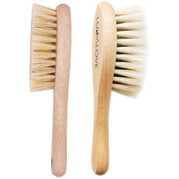 Lullalove Zestaw dwóch szczotek dla niemowląt Włosie kozie/Szczecina