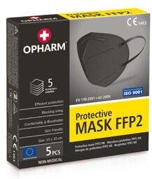 OPHARM Maska Ochronna FFP2 czarna, 5szt.