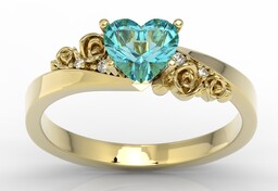 Pierścionek z topazem Swarovski Blue i cyrkoniami AP-53Z