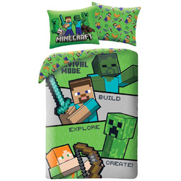 Pościel dziecięca MINECRAFT 140x 200 cm Creeper Halantex