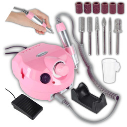 Frezarka Manicure Pedicure Hybrydy Żele Profesjonalny Zestaw Frezów