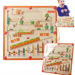 Labirynt Gra Tablica Magnetyczna TSG-475 Edukacyjna Drewniana Układanka