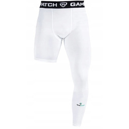 Spodnie kompresyjne z długą lewą nogawką, legginsy białe