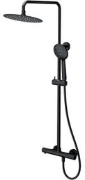 CERSANIT Zestaw prysznicowy ZEN z baterią termostatyczną, czarny