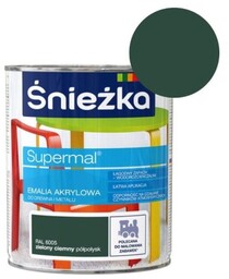 ŚNIEŻKA Emalia akrylowa SUPERMAL RAL6005 zielony ciemny 0,8L