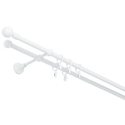 Karnisz podwójny 16/16 mm biały błysk 240 cm