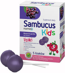 Sambucus Kids Lizaki, smak malinowy, 5 sztuk