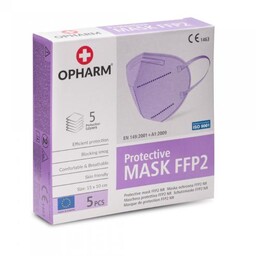 OPHARM Maska Ochronna FFP2 fioletowa, 5szt.