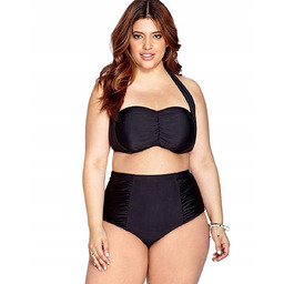 Strój kąpielowy plus size czarny push up :