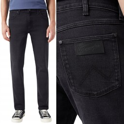 Wrangler LARSTON SLIM TAPERED Film Noir ZWĘŻANE CZARNY
