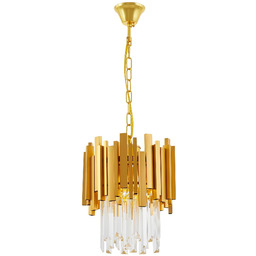 LAMPA WISZĄCA ŻYRANDOL KRYSZTAŁOWY ZŁOTY FERA D25