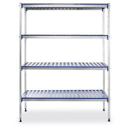 Regał 1280x405x1685 mm 4-półkowy aluminiowy magazynowy do gastronomii