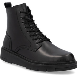 Skórzane botki męskie ocieplane czarne Rieker 30101-00