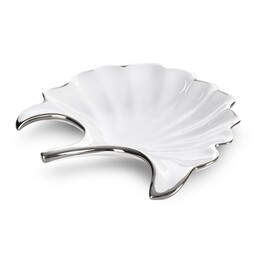 Eurofirany Patera ceramiczna 20x21x4 Abbi 2 biała srebrna