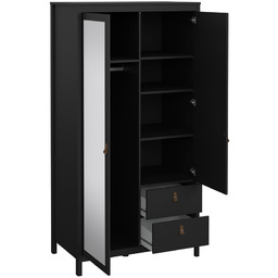 Szafa z lustrem dwudrzwiowa czarna mat 102 x