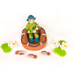 Figurka Cukrowa Na Tort Wędkarz