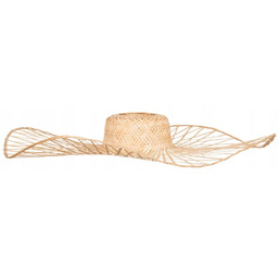 Klosz Boho bambusowy kapelusz duży 73cm naturalny TH32