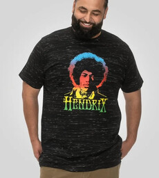 Duży T-shirt Męski Czarny HENDRIX-D555