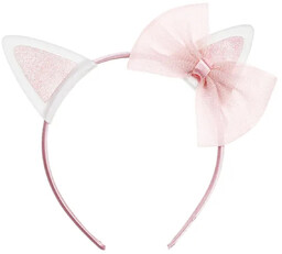 Opaska Kotek z kokardką różowa - 1 szt.