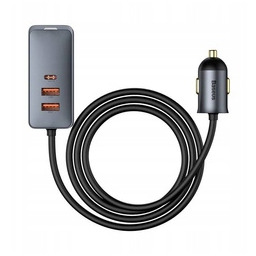 Baseus ładowarka samochodowa z przedłużaczem 2x Usb 2xUSB-C