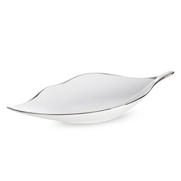Eurofirany Patera ceramiczna 30x13x5 Abbi 3 biała srebrna