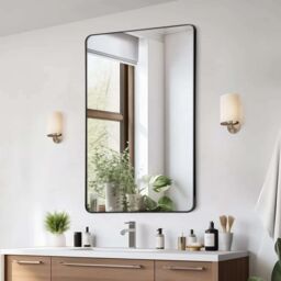 Lustro do makijażu montowane na ścianie, rama aluminiowa,