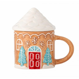Bloomingville CHRISTMAS GINNIE Kubek Świąteczny z Pokrywką /