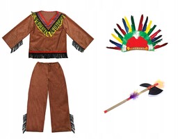 Kostium Indiański Pióropusz Indianina 116-128 4e