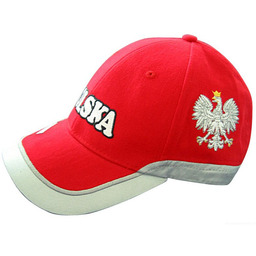 Czapka z daszkiem czerwona POLSKA