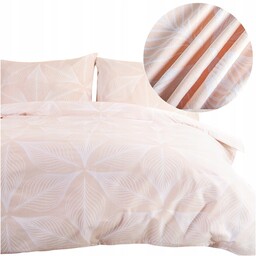 Pościel 160x200 komplet Flanela Bawełniana Z Meszkiem liście