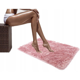 Dywanik Łazienkowy Pluszowy Antypoślizgowy Różowy 80x150cm