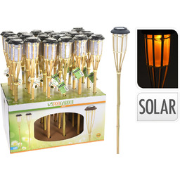 LAMPA SOLARNA NATURALNY BAMBUS 65CM BOHO